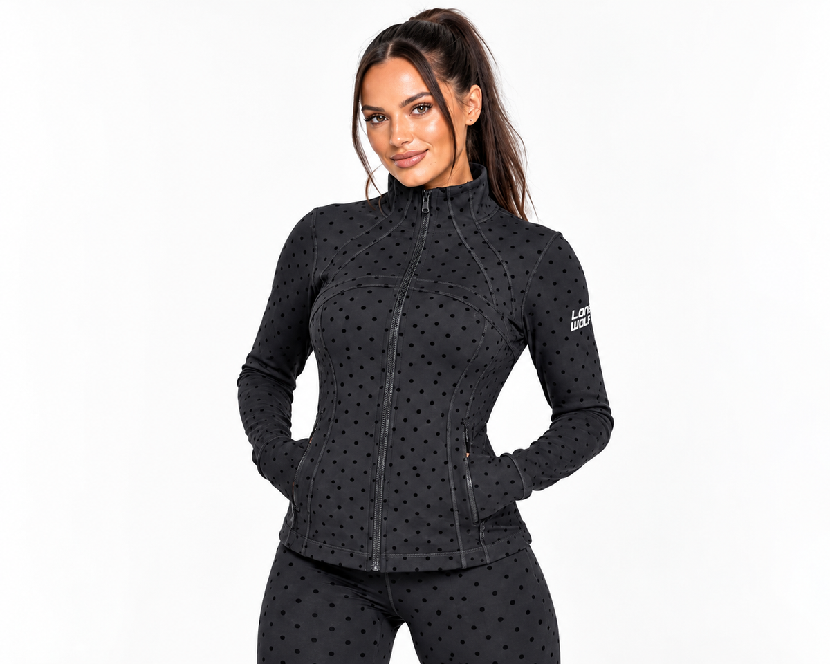Polka Dot Sculpt Zip Jacket