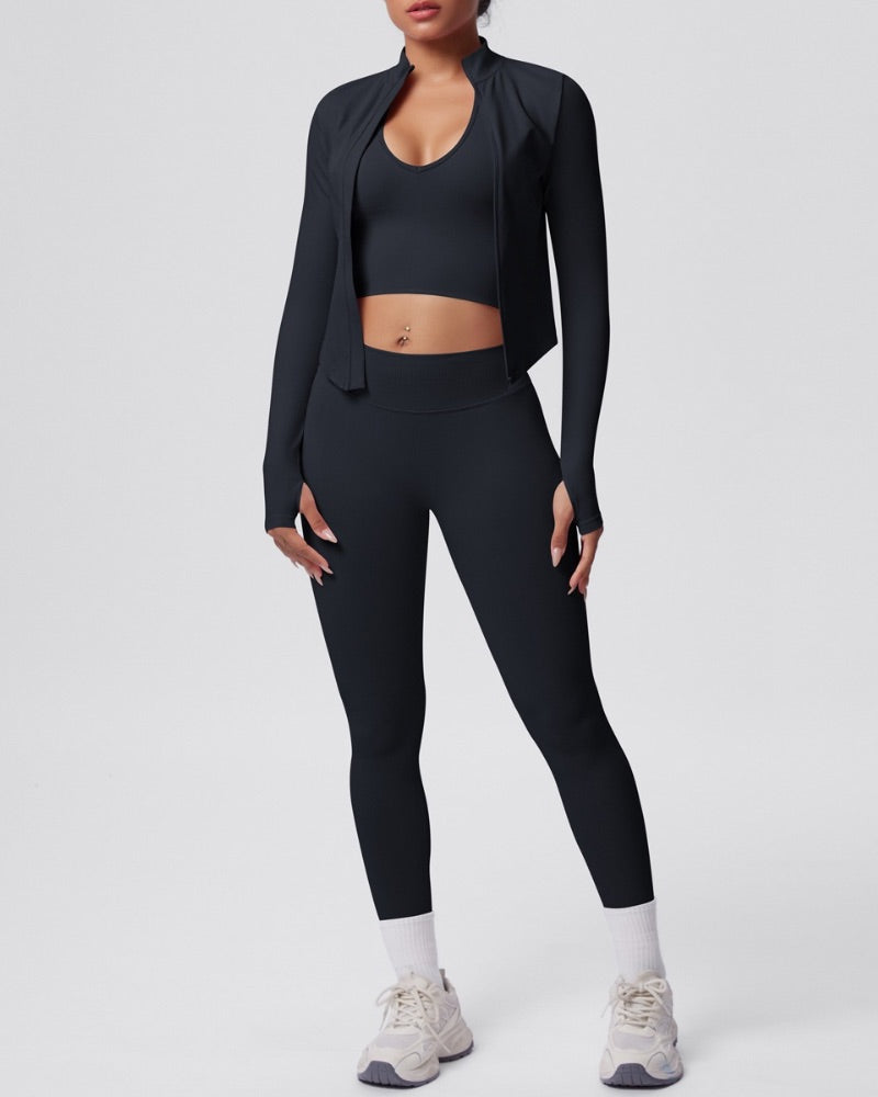 Elevate | Cropped Zip Up Jacket
