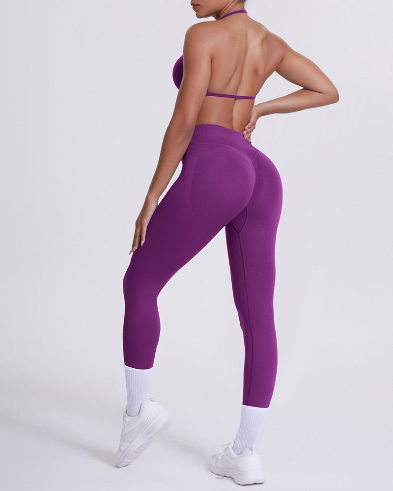 Elevate | High Waisted Leggings - Magenta Plum