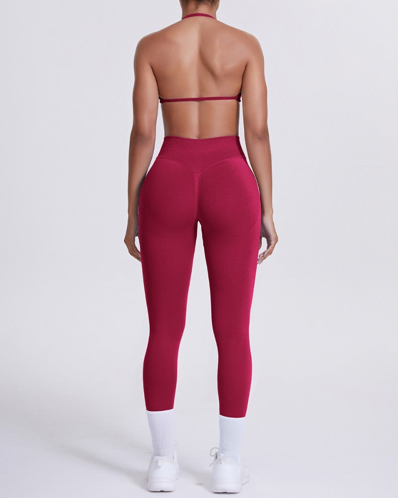 Elevate | High Waisted Leggings - Candy Red