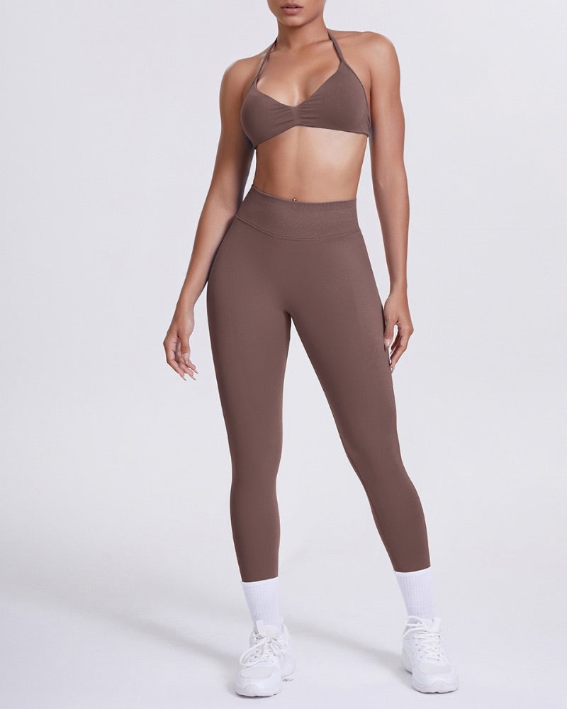 Elevate | High Waisted Leggings - Cocoa Brown