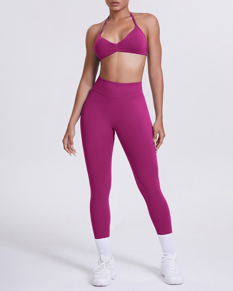 Elevate | High Waisted Leggings - Berry