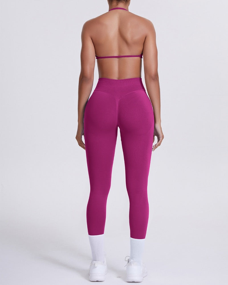 Elevate | High Waisted Leggings - Berry