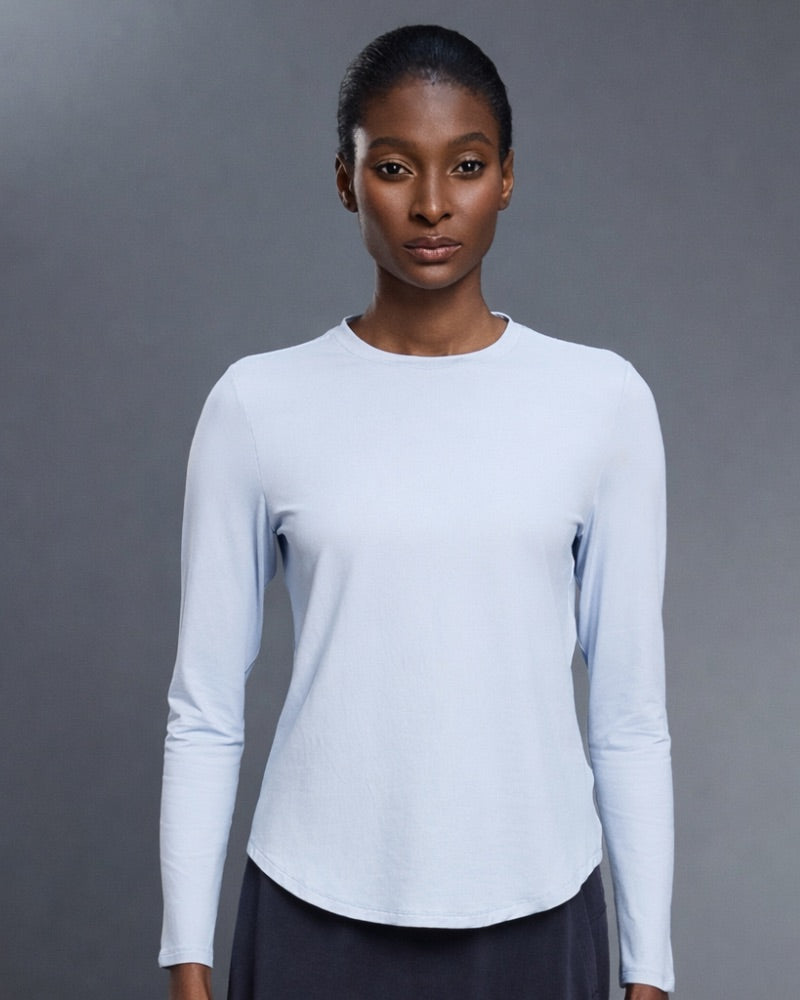 VELA | Premium Long Sleeve Curved Hem T-Shirt