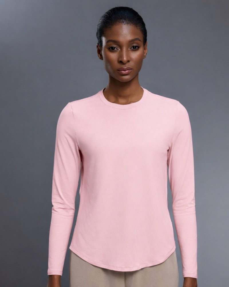 VELA | Premium Long Sleeve Curved Hem T-Shirt