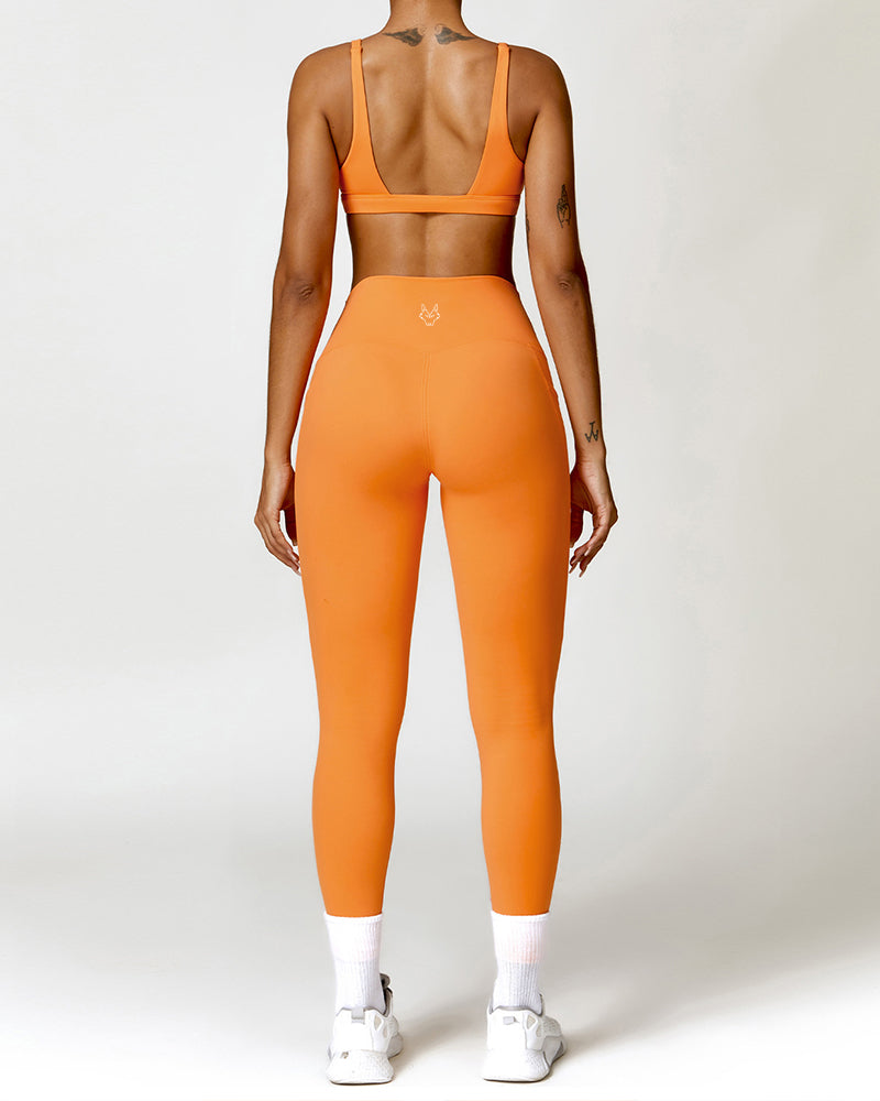 Envy Deep V Backless Sports Bra - Orange - 724438.myshopify.com