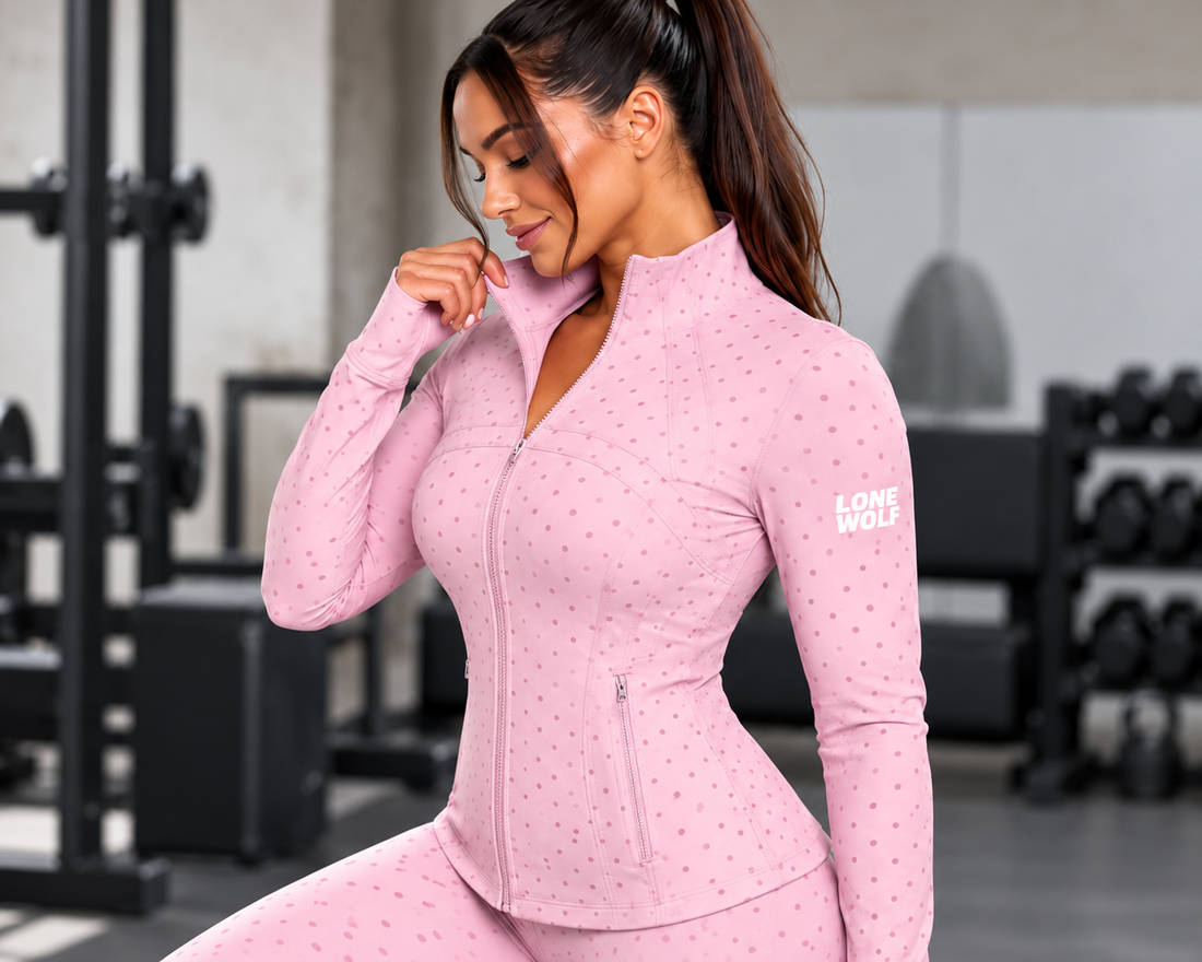 Polka Dot Sculpt Zip Jacket