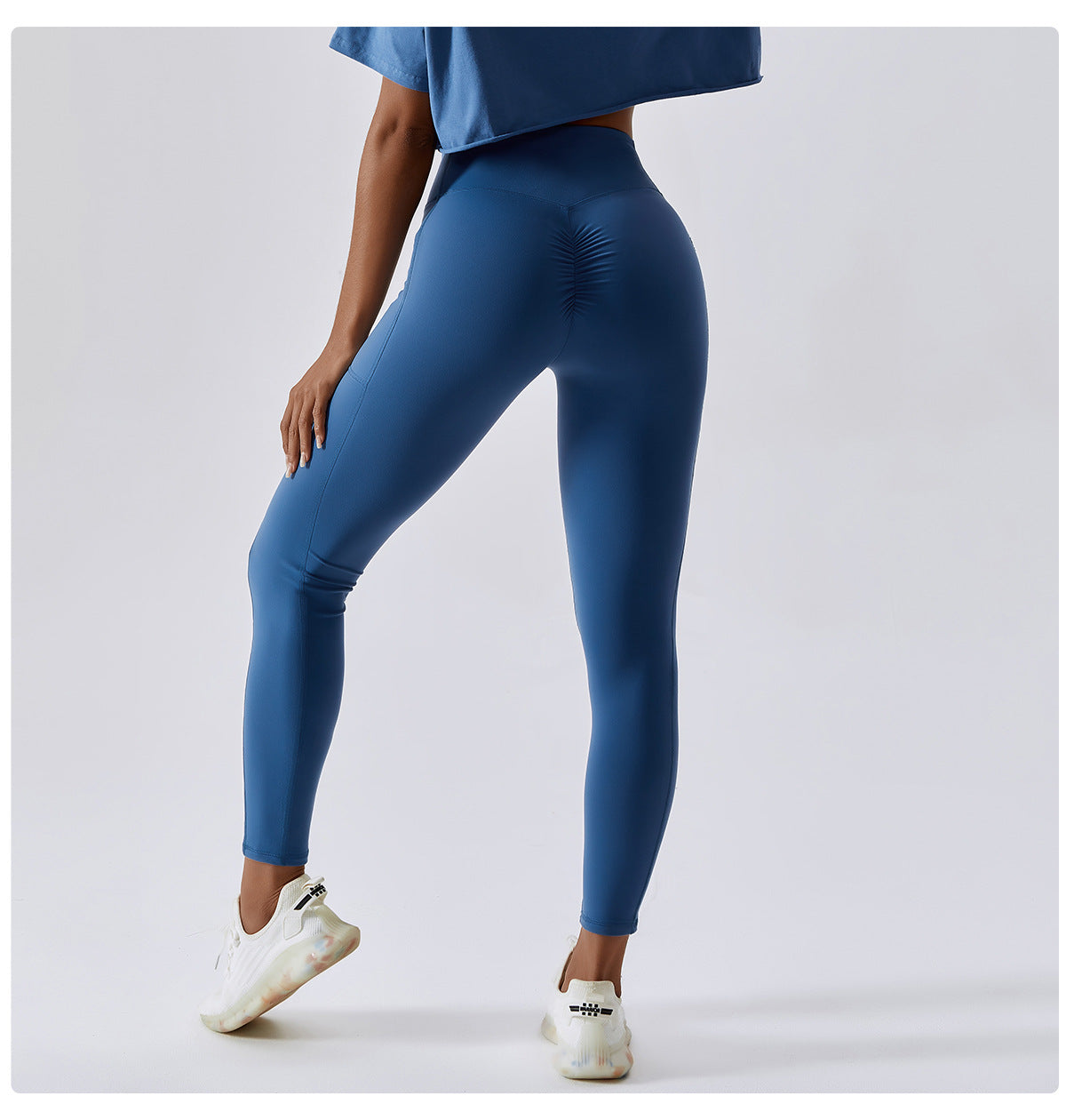 ECHT - Echt Force Scrunch Leggings - Blue Steel on Designer Wardrobe