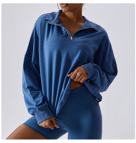 Half-Zip Pullover Sweatshirt Relaxed Fit