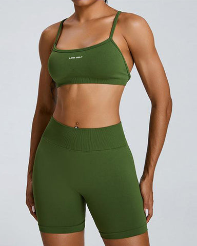 Scoop Neck Strappy Sports Bra