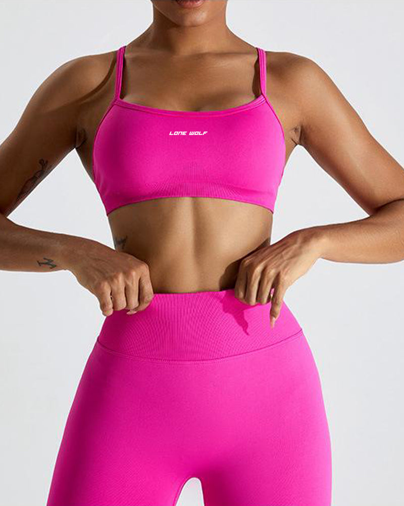 Scoop Neck Strappy Sports Bra