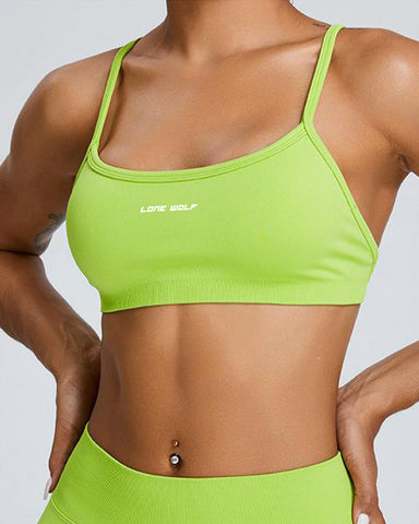 Scoop Neck Strappy Sports Bra