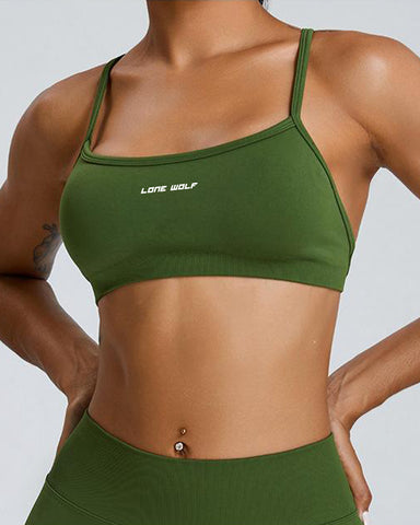 Scoop Neck Strappy Sports Bra