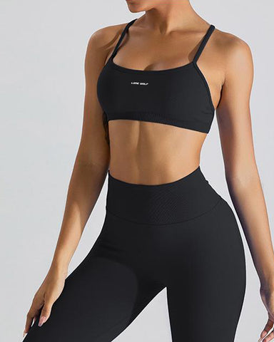 Scoop Neck Strappy Sports Bra