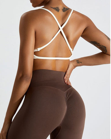 Scoop Neck Strappy Sports Bra