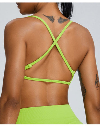 Scoop Neck Strappy Sports Bra