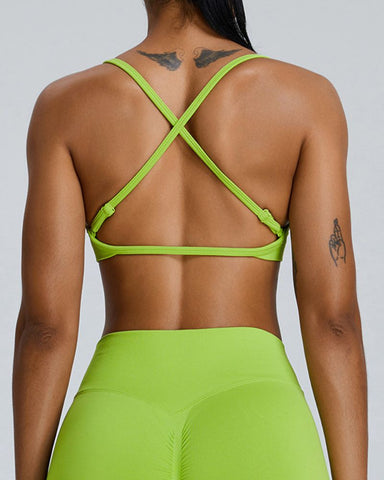 Scoop Neck Strappy Sports Bra