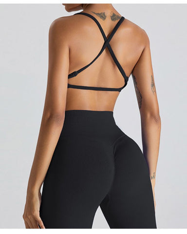 Scoop Neck Strappy Sports Bra