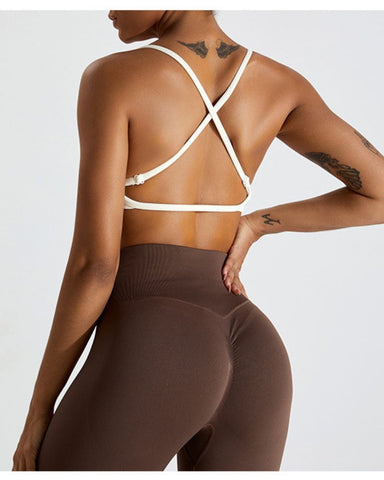 Scoop Neck Strappy Sports Bra