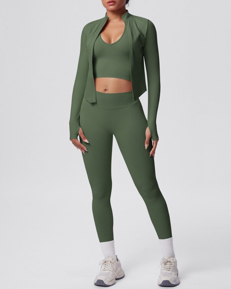 Elevate | Cropped Zip Up Jacket