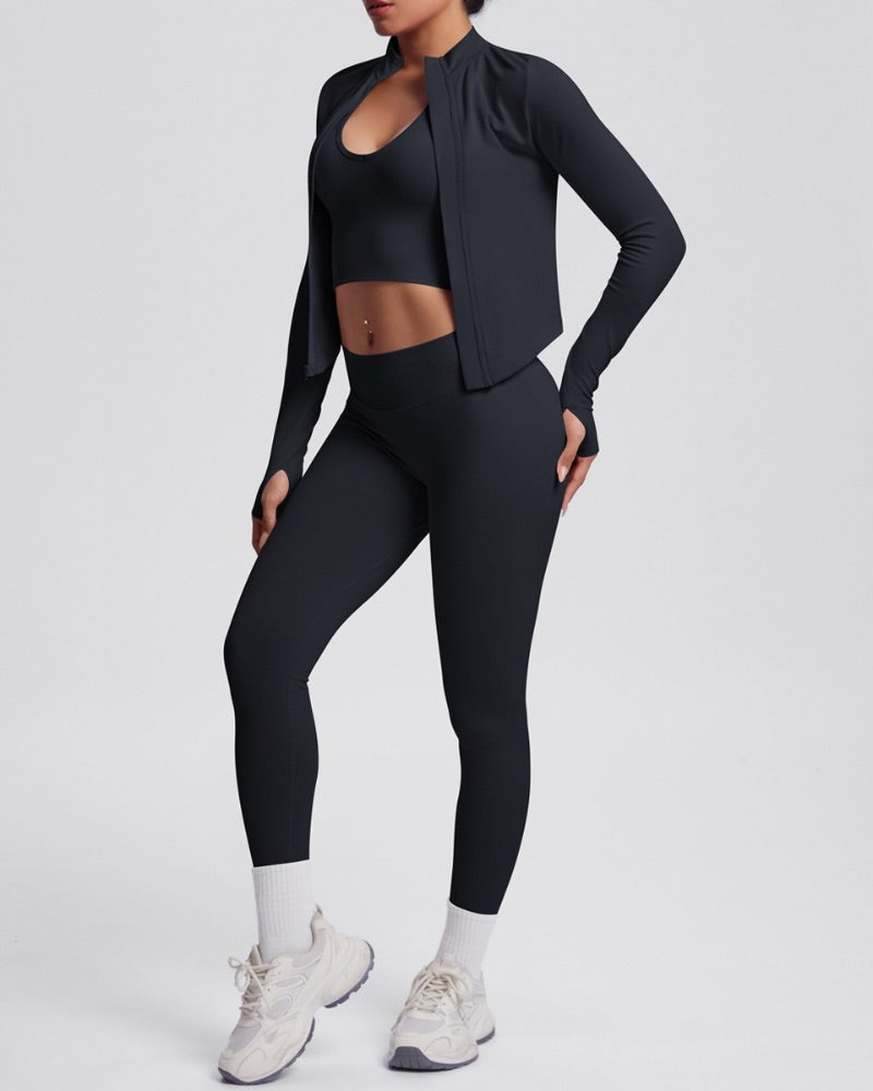 Elevate | Cropped Zip Up Jacket