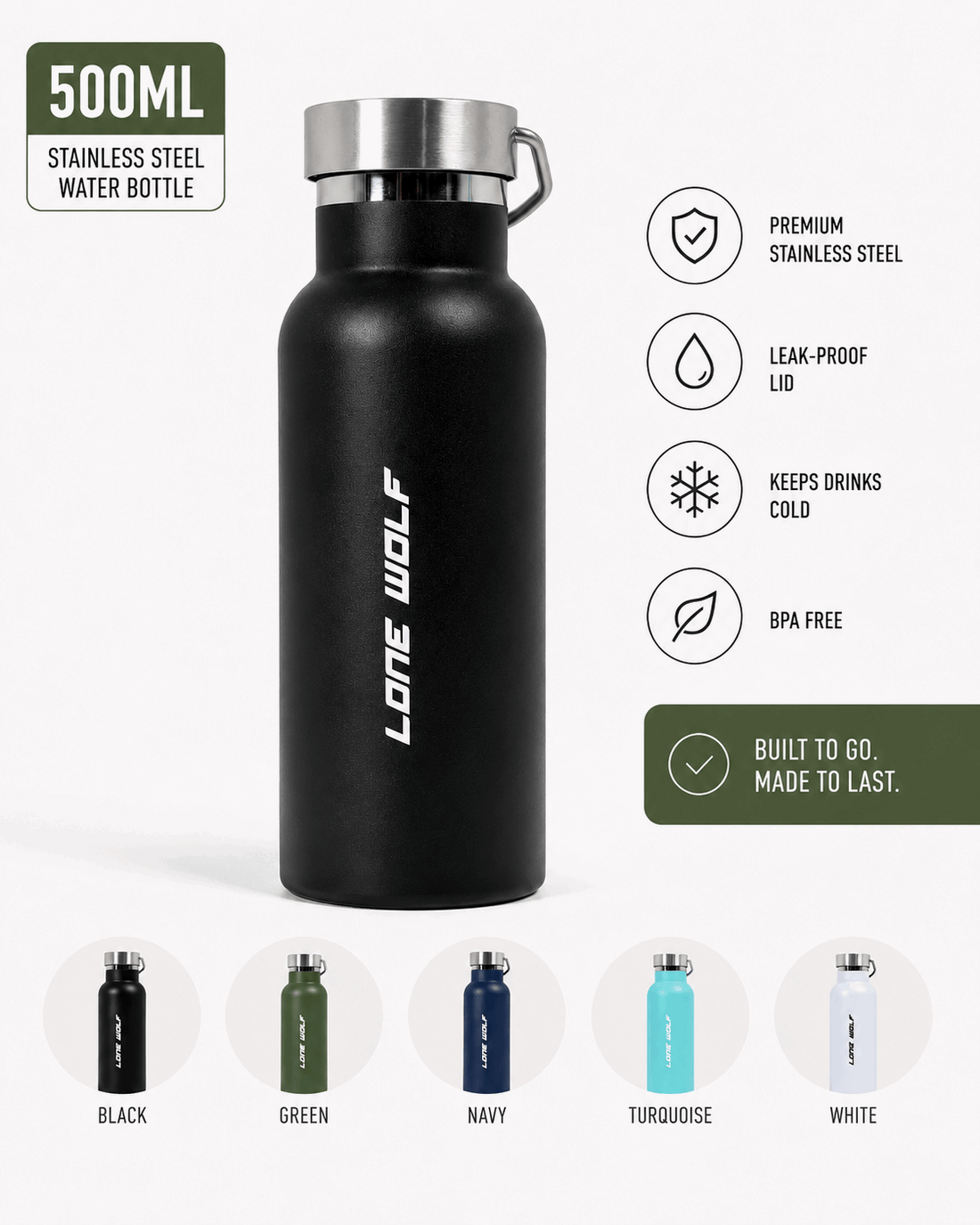 500ml Stainless Steel Water Bottle
