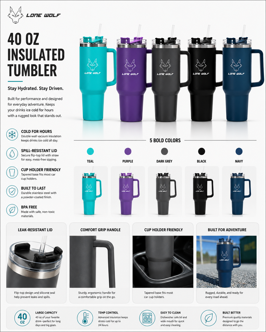40oz Tumbler Cup