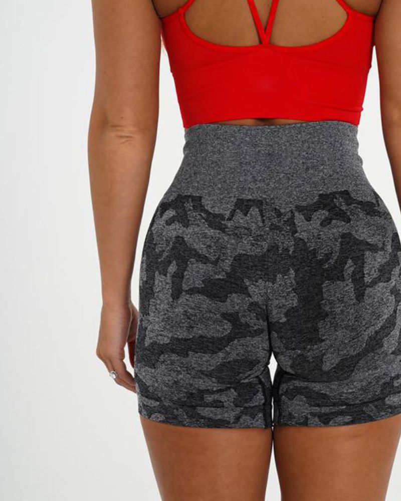 High Waisted CAMO Shorts - 724438.myshopify.com