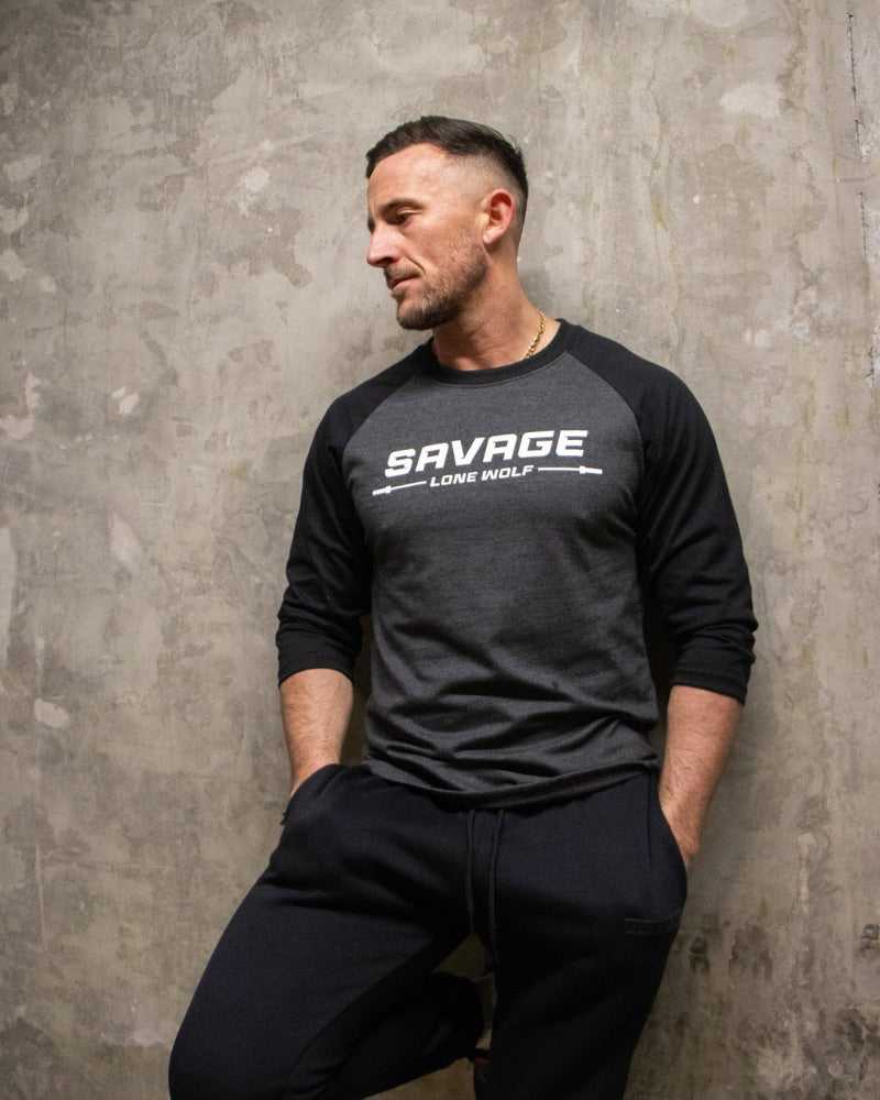 Baseball T-Shirt “Savage” 3 Quarter Length Sleeves - 724438.myshopify.com