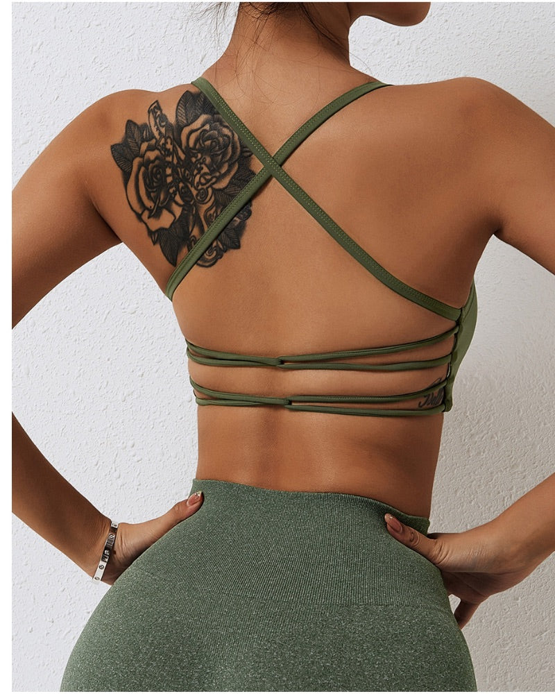 Open Back Strappy Sports Bra - 724438.myshopify.com