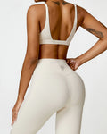 Envy Deep V Backless Sports Bra - Beige - 724438.myshopify.com