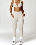 Envy Deep V Backless Sports Bra - Beige - 724438.myshopify.com